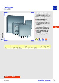 Thumbnail of document Data Sheet - 8150 Series Terminal Boxes